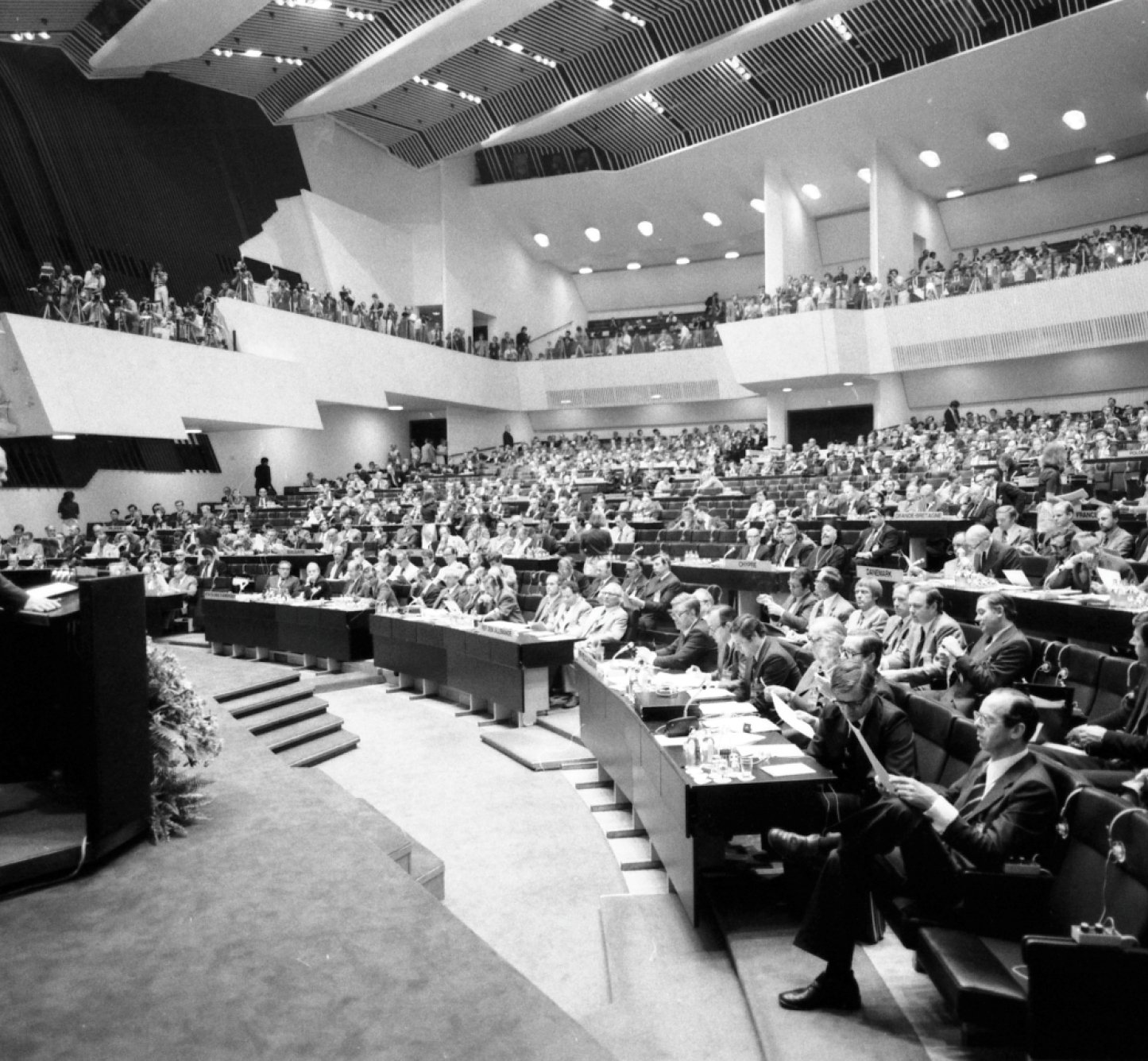 President Gerald Ford addressing the CSCE in Helsinki, 1975