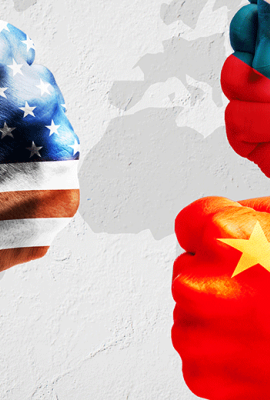 US, China, and Russia Fists