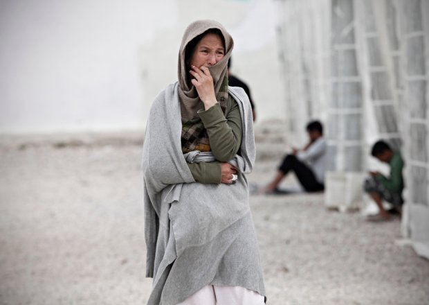 Woman at Eleonas Refugee Camp