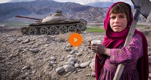 Afghan child with tank