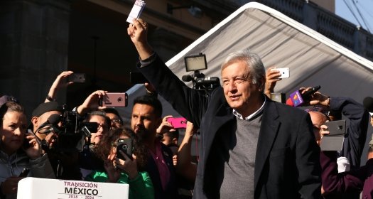 AMLO casting his vote in 2018.