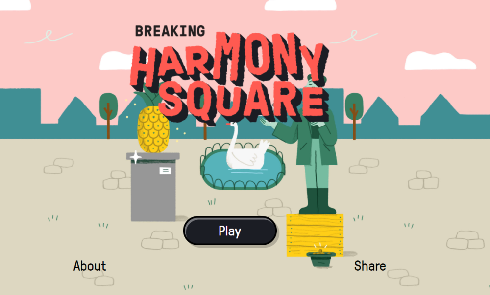 Screenshot of the game breaking harmony square