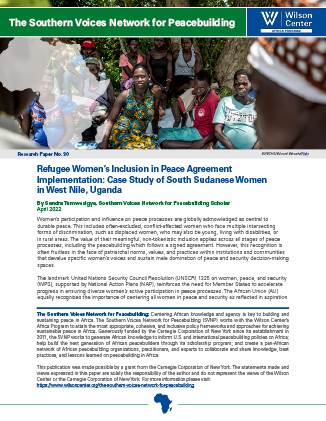 SVNP Research Paper Cover Refugee Women