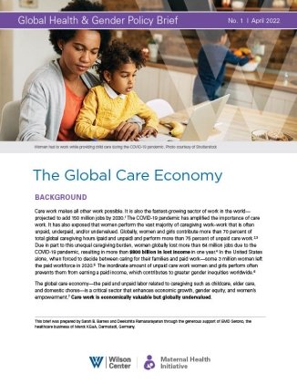 First page of Global Health and Gender Policy Brief April 2022