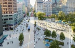 14th Street Looking West: Rendering for the Union Square Vision Plan.  Marvel, courtesy of Union Square Partnership. 2021.
