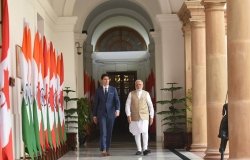 Trudeau and Modi in New Delhi 2018