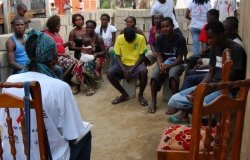 Angolan community members at HIV/AIDS outreach event
