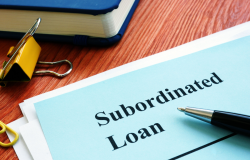 Piece of paper that read 'subordinated loan'