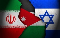 Jordanian flag between Iranian and Israeli