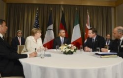 Obama at table with world leaders